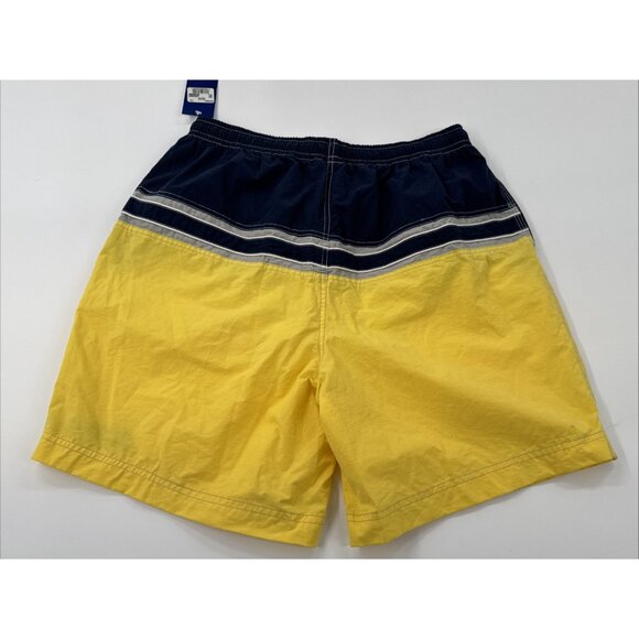Reebok Mens Swim Trunks Shorts XL Blue Yellow Colorblock Pockets Mesh Lined NEW - Picture 2 of 10